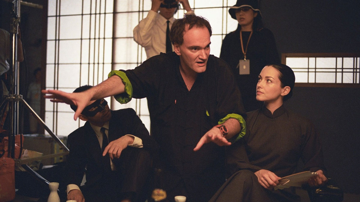 Director Quentin Tarantino directing the film Kill Bill
